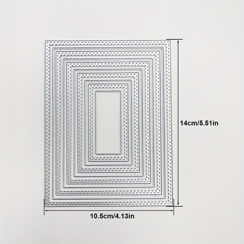 Lapoo Flowers Metal Cutting Die for Scrapbooking - Durable, Cut Stencils for DIY Scrapbook Photo Album Decorative Paper Card, Card Making Supplies (Multiple Dotted Rectangle Boxes 5.5 x 3.9 in) - Image 3